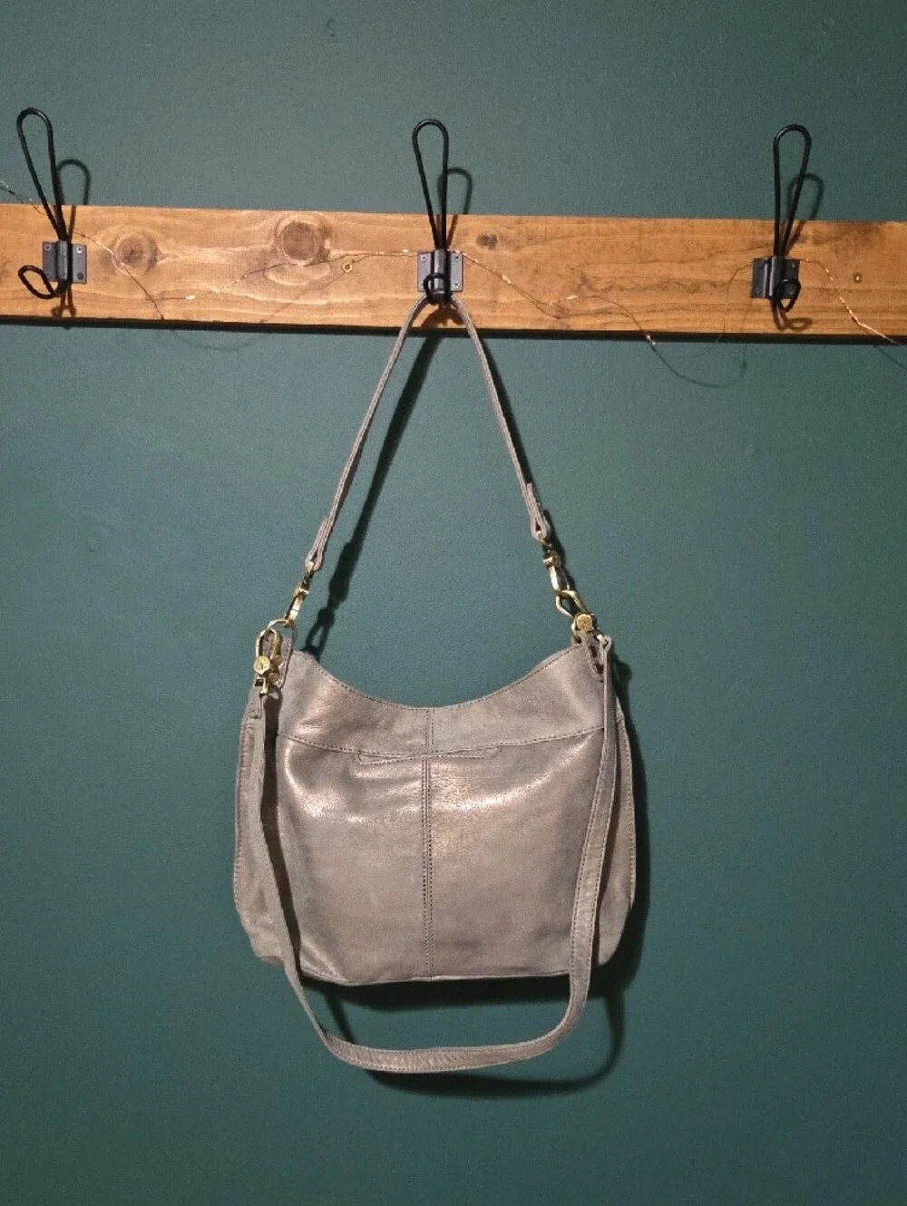 Hobo International Pier Shoulder Bag - Granite Gold Metallic